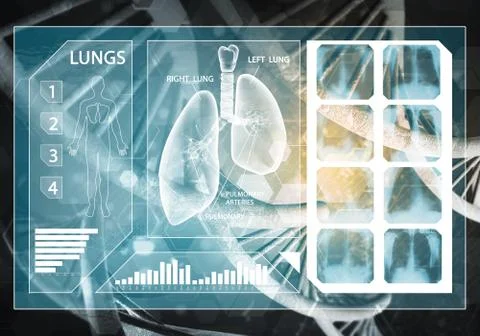 Medicine user interface, 3D rendering Illustrazione stock