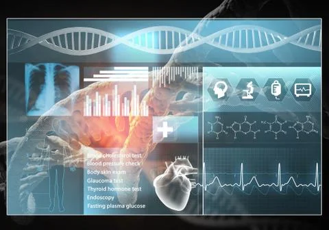 Medicine user interface, 3D rendering Stock Illustration