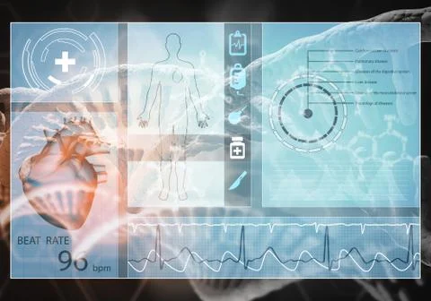 Medicine user interface, 3D rendering Stock Illustration