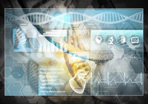 Medicine user interface, 3D rendering Stock Illustration