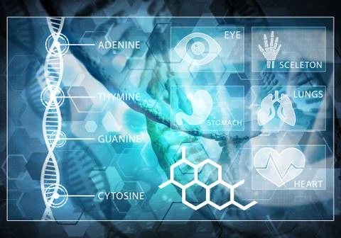 Medicine user interface, 3D rendering Stock Illustration