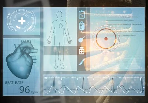Medicine user interface, 3D rendering Stock Illustration