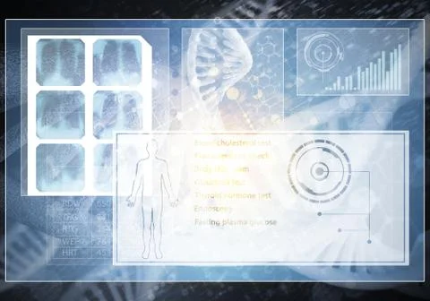 Medicine user interface, 3D rendering Stock Illustration