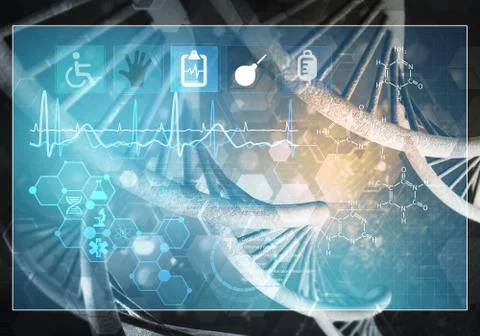 Medicine user interface, 3D rendering Stock Illustration