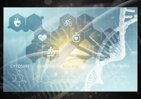 Medicine user interface, 3D rendering Stock Illustration