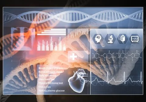 Medicine user interface, 3D rendering Stock Illustration