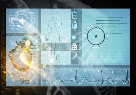 Medicine user interface, 3D rendering Stock Illustration