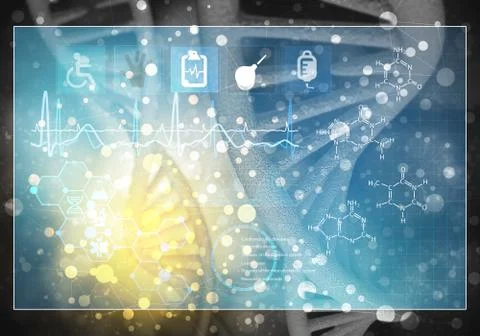 Medicine user interface, 3D rendering Stock Illustration