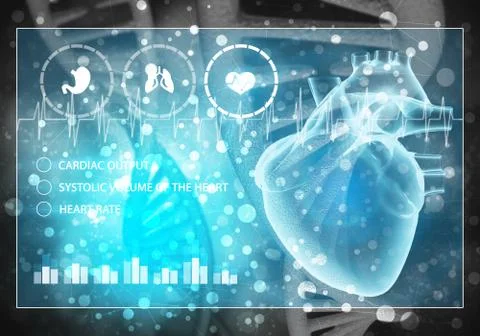 Medicine user interface, 3D rendering Stock Illustration