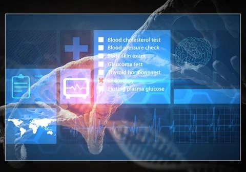 Medicine user interface, 3D rendering Stock Illustration