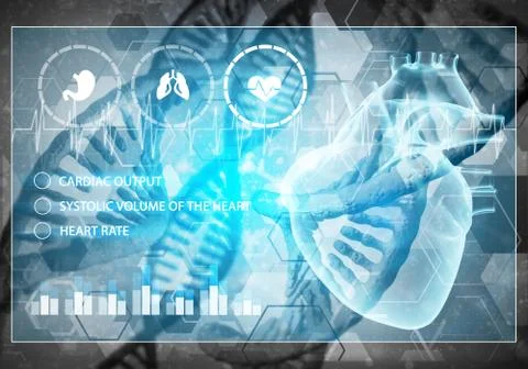 Medicine user interface, 3D rendering Stock Illustration