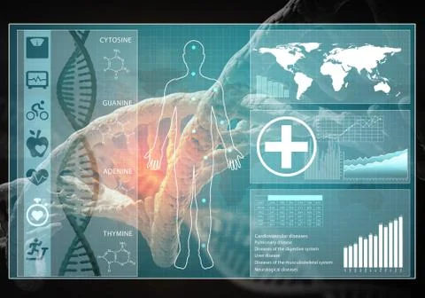 Medicine user interface, 3D rendering Stock Illustration