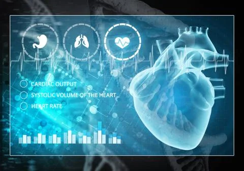 Medicine user interface, 3D rendering Stock Illustration
