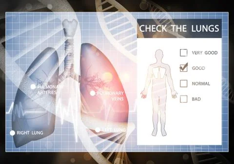 Medicine user interface, 3D rendering Stock Illustration
