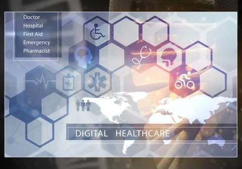 Medicine user interface, 3D rendering Stock Illustration