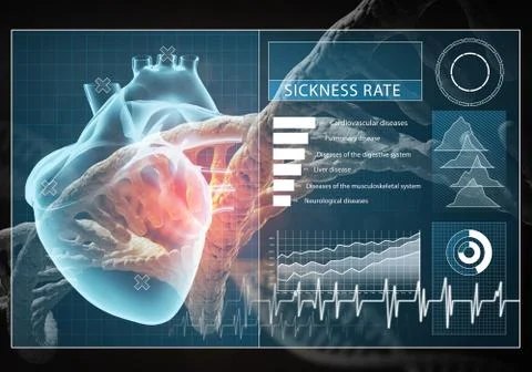 Medicine user interface, 3D rendering Stock Illustration