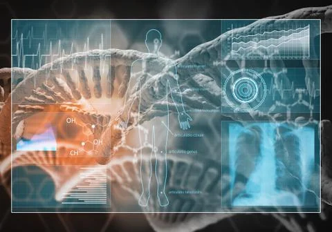 Medicine user interface, 3D rendering Stock Illustration