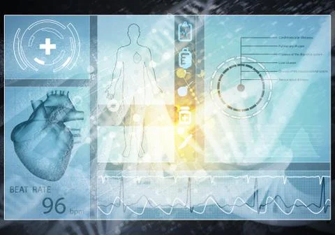 Medicine user interface, 3D rendering Stock Illustration