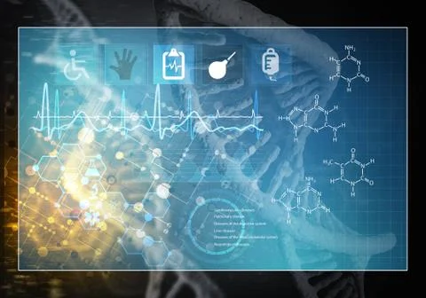 Medicine user interface, 3D rendering Stock Illustration