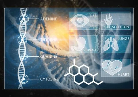 Medicine user interface, 3D rendering Stockillustratie