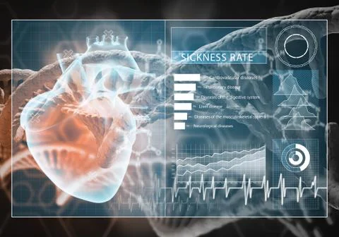 Medicine user interface, 3D rendering Stock Illustration