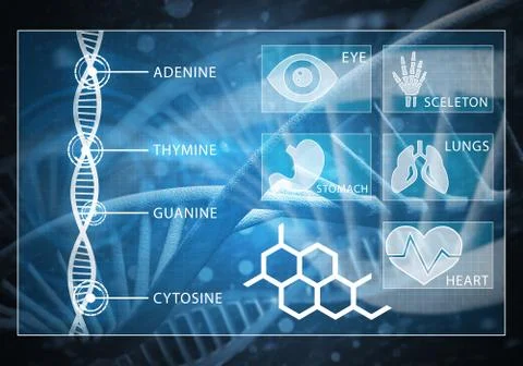 Medicine user interface, 3D rendering Stockillustratie