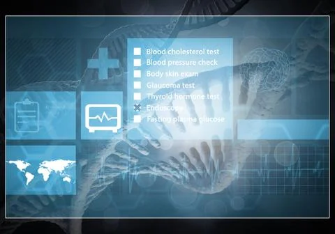 Medicine user interface, 3D rendering Stock Illustration