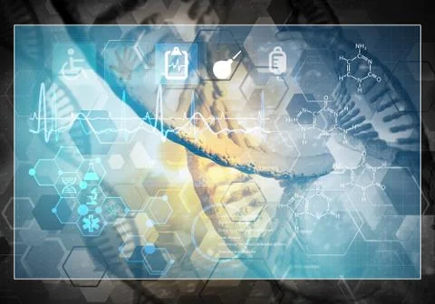 Medicine user interface, 3D rendering Stock Illustration