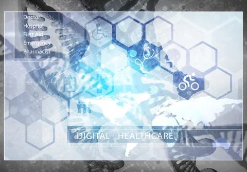 Medicine user interface, 3D rendering Stock Illustration