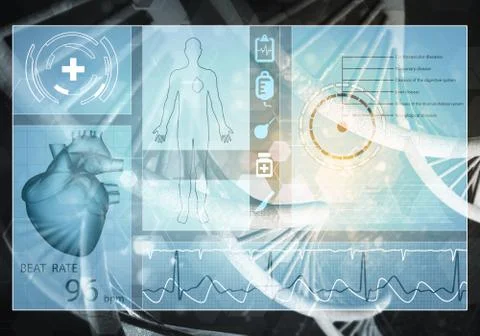 Medicine user interface, 3D rendering Stock Illustration