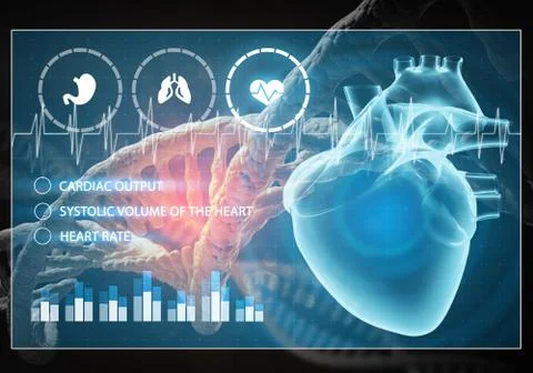 Medicine user interface, 3D rendering Stock Illustration