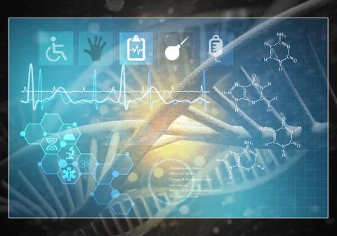 Medicine user interface, 3D rendering Stock Illustration