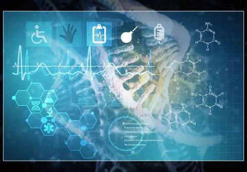 Medicine user interface, 3D rendering Stock Illustration