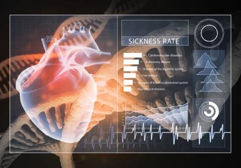 Medicine user interface, 3D rendering Stock Illustration
