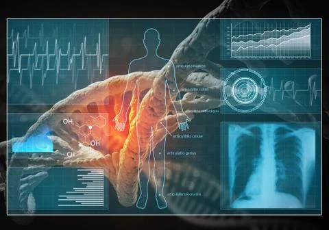 Medicine user interface, 3D rendering Stock Illustration