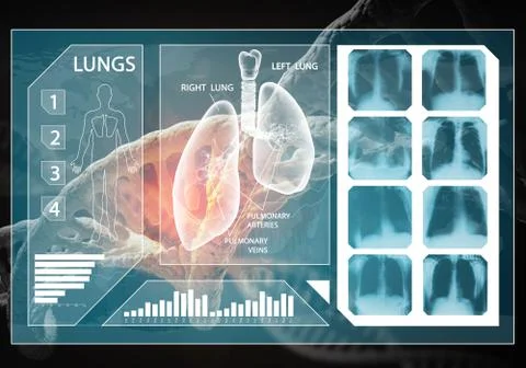 Medicine user interface, 3D rendering Illustrazione stock