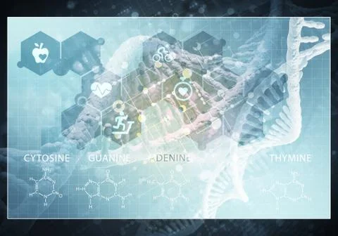 Medicine user interface, 3D rendering Stock Illustration