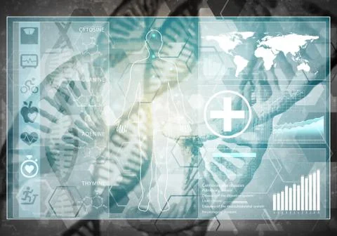 Medicine user interface, 3D rendering Stock Illustration