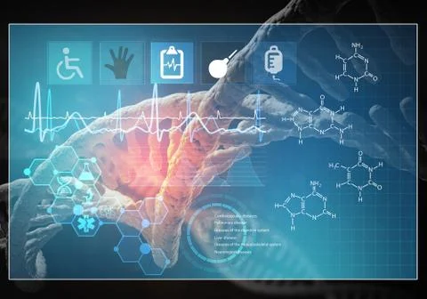 Medicine user interface, 3D rendering Illustrazione stock