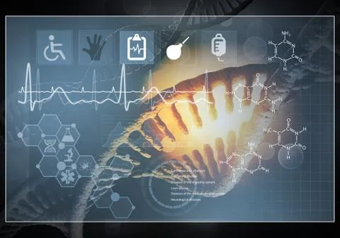 Medicine user interface, 3D rendering Stock Illustration