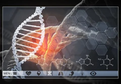 Medicine user interface, 3D rendering Stock Illustration