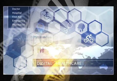 Medicine user interface, 3D rendering Stock Illustration