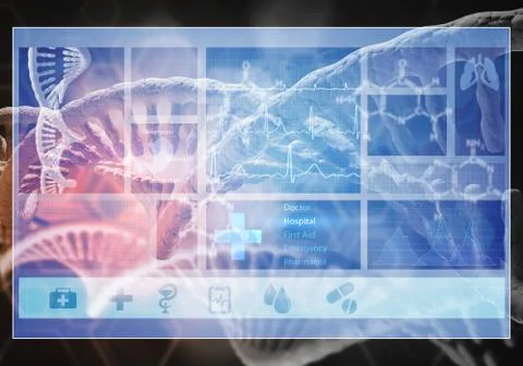 Medicine user interface, 3D rendering Stock Illustration