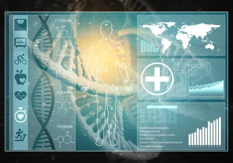 Medicine user interface, 3D rendering Stock Illustration
