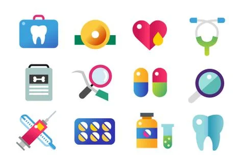 Medicine vector icons set. Doctors tools for health care Illustrazione stock