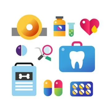 Medicine vector icons set 库存插图