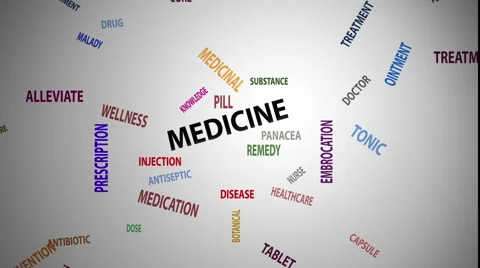 Medicine Word Cloud (60fps) Stock Footage 45705175