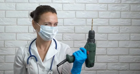 Medicine work with drill. Stock Footage 166845199