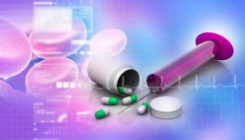 Medicines on abstract background. Stock Illustration
