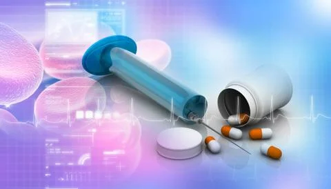 Medicines on abstract background. Stock Illustration